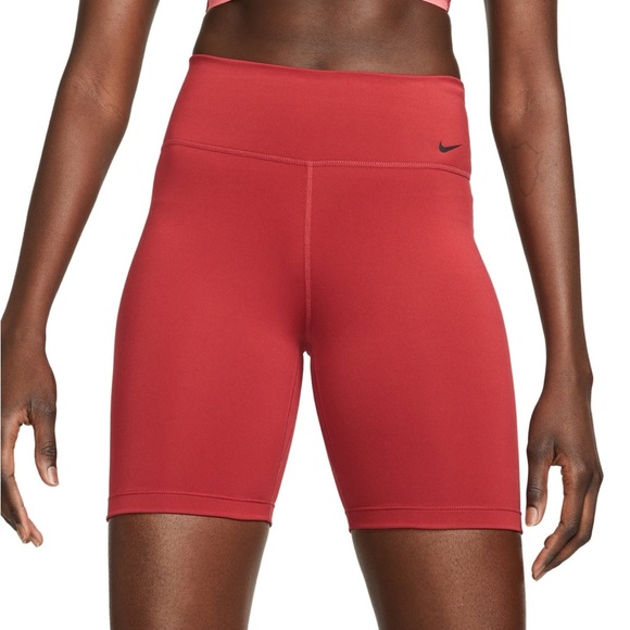 Nike Pants - NWT Nike One Mid Rise 7” Length Red Biker Shorts
